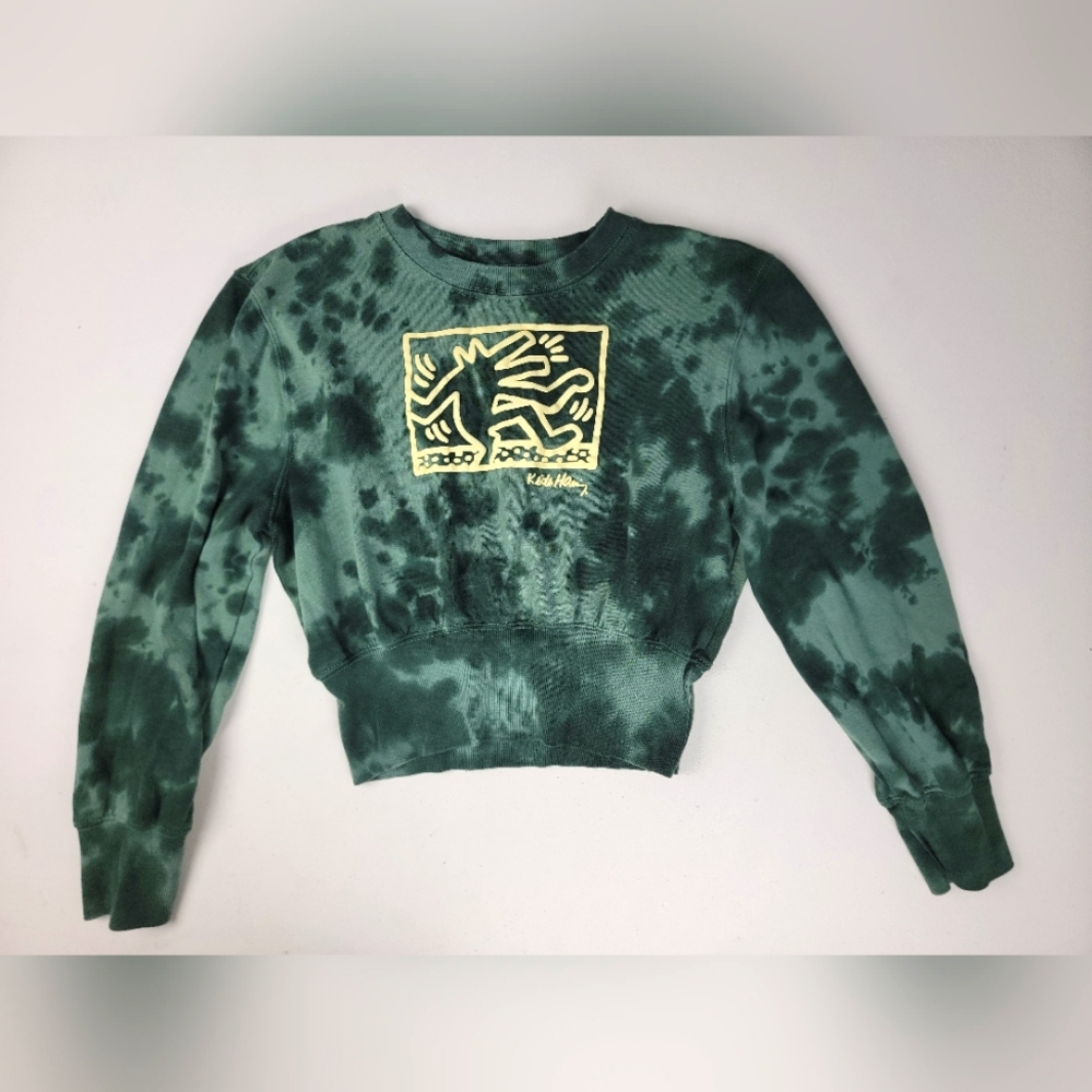 Keith Haring girls size XL long sleeve tie-dye sweater shirt